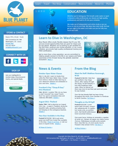 Blue Planet DC Web design concept