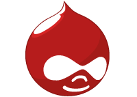 Drupal icon in red colorway